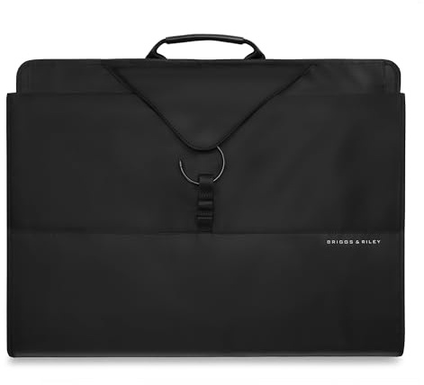 Briggs & Riley Check In Garment Sleeve for Hanging Clothes - Suit & Dress Travel Bag for Men & Women, Wrinkle Reducing Carrier for Shirts, Tuxedos, Coats, & More - Travel Essentials, Black