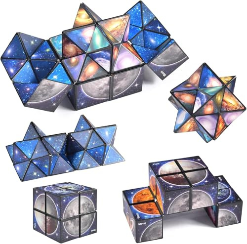 Forhome 2 in 1 Sternenklarer Himmel Zauberwürfel Infinity - Zauberwürfel Kinder - 3D-Puzzle-Würfel - Magic Cube - Stressabbau Spielzeug, Lernspiel Geschenke für Kinder Erwachsene