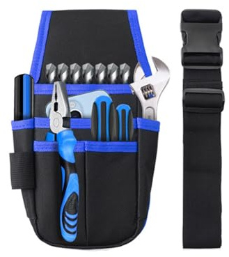 Borsa Porta Attrezzi, Custodia per elettricista, Borsa per elettricisti, Borsa Magazzino Utensili, Cintura Porta Attrezzi Multi Tasche, per Elettricista,Carpentiere(Blu 26.5 * 13.5 * 5cm)