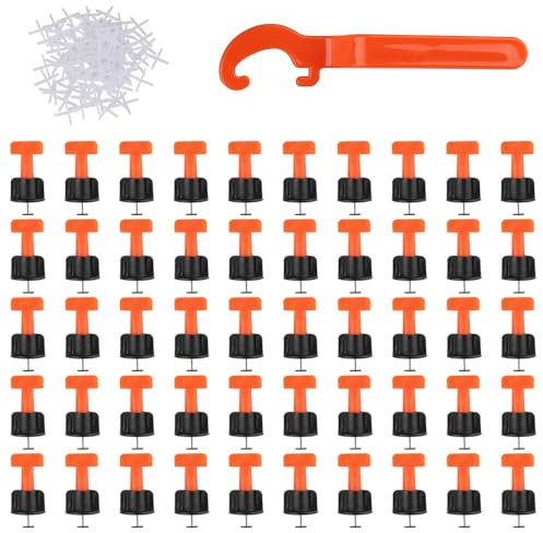 Fliesen-Nivelliersystem,Verlegehilfe Nivellierset für Wand, 50 Stück pro Packung, Wiederverwendbar fliesen, geeignet für Fugenbreiten von 2-8 mm und Fliesendicken von 5-15 mmd