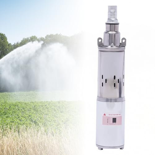 Tiefbrunnenpumpe, Förderleistung 1.2m³/h, Edelstahl Wasser Tauchpumpe Wasserpumpe bis 20m, Brunnenpumpe, Tauchbrunnenpumpe 12V 180W für Wasserentnahme und Bewässerung