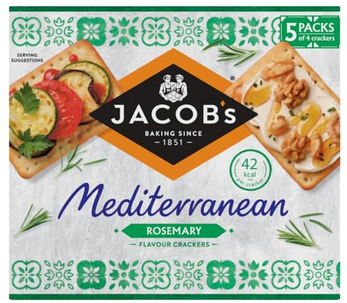 Jacob's Mediterranean Rosemary Crackers Multipack, 190 g (Pack of 1)