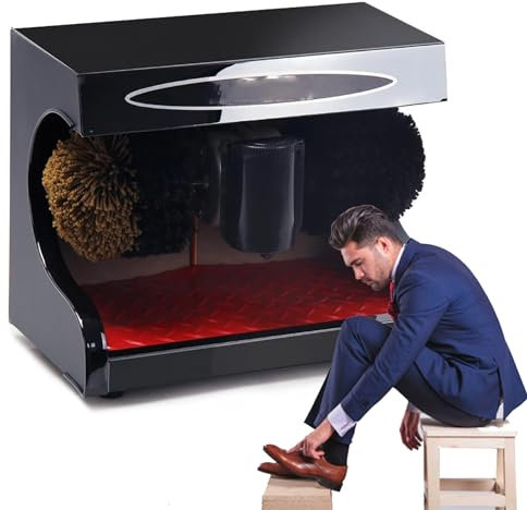 YEHOZZ Macchina per Lucidare Le Scarpe, Spazzola per Scarpe Elettrica Sensore Automatico Macchina per Lucidare E Lucidare Le Scarpe Elettriche Lucidatrici per Scarpe Elettriche Kit,Black