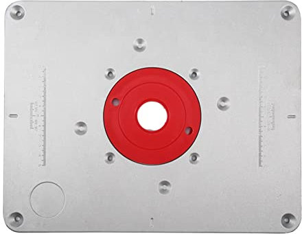 JDQTPOET Router Table Insert Plate, 300x 235x 9.5mm Multifunctional Woodworking Aluminum Alloy DIY Router Plate Wood Tools with Rings and Screws, Professional Router Tem Table Insert Plate
