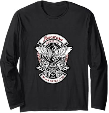 American Motorcycle Indian Bikers Club Moto Biker Langarmshirt