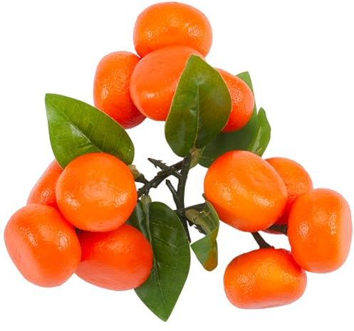 CREATCABIN 3 racimo de Naranjas Artificiales, Naranjas Falsas,Simulación Realista,Mini Naranjas para Decoración de Espuma,Li,Mandarinas,Cítricos,Accesorios de Modelo,Frutas Falsas Realistas