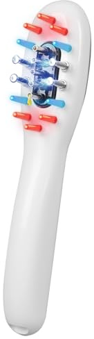 Elektrischer Kopfhaut Massagebürste und Haaröl Applikator Flasche, 3-in-1 Scalp Massager Massagekamm mit EMS & Vibration und Rot und Blaulicht Kopfmassage Bürste für Haarwachstum und Haarkur