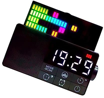HOMSFOU Digitaler Wecker Mit Ukw-Radio Lautsprecherfunktion Wecker Fürs Schlafzimmer Mit USB-anschluss Und Aux-Eingang Kabellose Wiedergabe Schlummerfunktion
