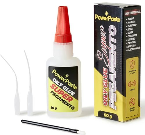PowerPaste super glue XXL – 50g de pegamento fuerte instantáneo para todo tipo de usos, pegamento de cianocrilato para zapatos, cristal, plástico, cerámica, goma, cuero, metal, etc.