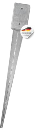 1x Bodenanker, 121x121x750 mm, verzinkt, für Kanthölzer | zum Einschlagen ins Erdreich, ohne Betonieren