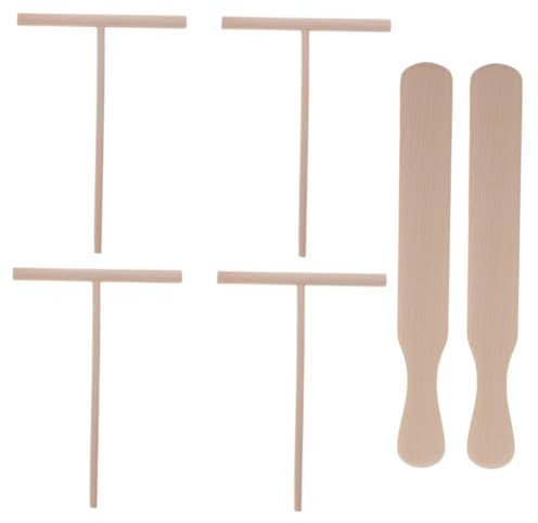Cabilock 6piezas Rastrillo De Madera De Libélula para Panqueques Herramienta para Untar Casa Color Madera