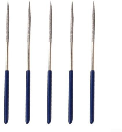 Limas de aguja de grado profesional para limado preciso, corte industrial y herramientas de forma, juego de 5 piezas (5 piezas azules)