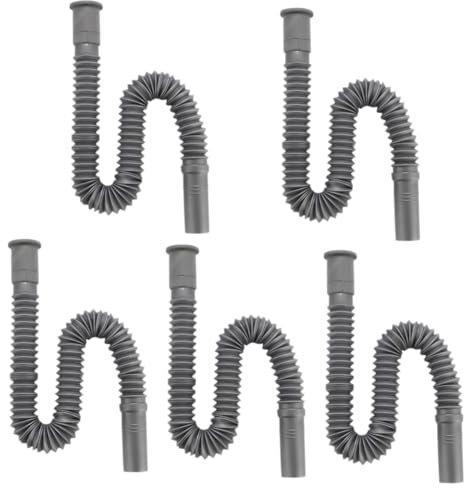 jojofuny 5pcs Expandable Kitchen Sink Drain Hose Flexible Washer Hose Line for Bathroom Sink Extension