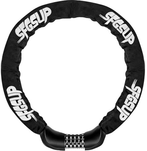 SFGSUP Bike Lock Heavy Duty, Combination Bicycle Chain Lock with 5-Digit Code, 6mm x 90cm High Security Bike Locks, Cycle Locks for Bicycle/Door/Gate Fence/Grills/E-Bikes/Motorbikes.