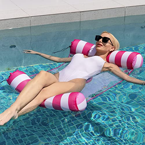 WERNNSAI Aufblasbare 4-in-1 Pool-Liege für Erwachsene – Mesh-Design