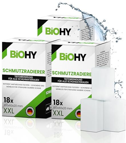 BiOHY Schmutzradierer Schwamm (3 x 18 Stück) | Zauberschwämme für Schuhe, Küche, Bad, Wände und Autos | Reinigungsschwämme für hartnäckige Flecken