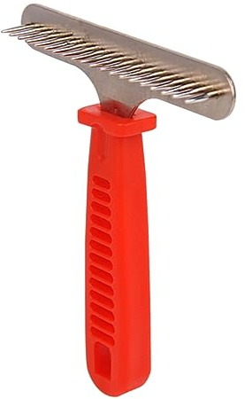 BAZEITFLOW Peine para Perros Cepillo Desenredante Herramienta de Aseo Ergonómico para Pelo Largo Rojo Cuidado Mascotas Peluquería Perros y Gatos Varios estilos