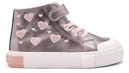Conguitos - Zapatillas Altas de Niña con Estampado de Corazones para Niña (Gris/Talla 31)