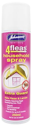 Johnsons 4fleas Household Spray Extra Guard 250ml - Kills Fleas & Larvae, With IGR, Lasting Protection