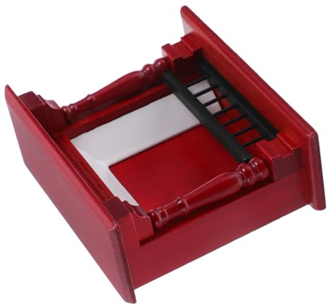 Kisangel Mini Modèle De Cheminée Accessoires De Maison Miniature Cheminée Miniature pour Maison De Poupée Bois Rouge