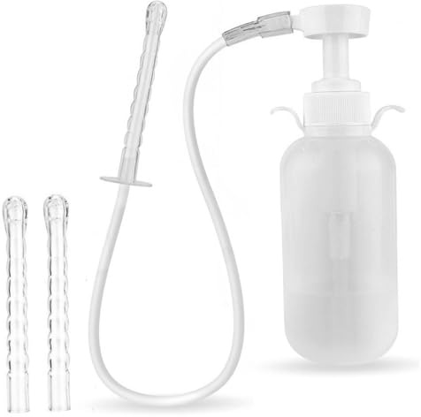 Ducha vaginal para mujeres, limpiador vaginal de 300 ml, ducha portátil para mujeres, limpiador anal seguro y reutilizable con 3 boquillas, práctico kit de limpieza