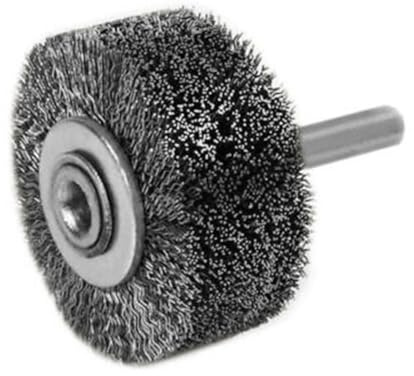 Moliuoly Spazzola metallica in acciaio inox, diametro 50 mm, per smerigliatrici pneumatiche, trapani con fusto da 1/4 e utensili rotanti con diametro gambo 6 mm