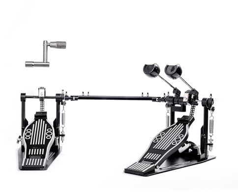AQJUNONG Double Bass Drum Pedal, Double Chain Kick Drum Pedal (AQ-DBDP-ST) | Double Chain Drive, Double Kick Drum Pedal, Stable Base and Smooth Response Control for Bass Drum and Electronic Drum Setups.