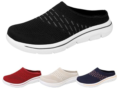 Hallskor, herr, svarta, stor storlek, träskor & pantoletter, slip-on, ventilerande sandaler, mjuka platåsandaler, lediga promenadskor, snygga fritidsskor, lätta ortopediska skor 38–48