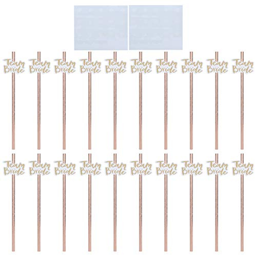 Popotes de Papel Decorativos para Bebidas, 2 Pack con Adornos Rosa Dorado - Ecológicos, Resistentes, Ideales para Fiestas y Regalos