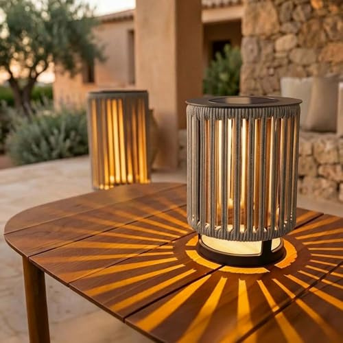 Maanta Filara Lampada Solare da Terra H33 cm Grigio Pietra – IP65, Ricarica Solare, Sensore Crepuscolare
