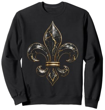 Motif emblème Royal héraldique Fleur de lys Noir Sweatshirt