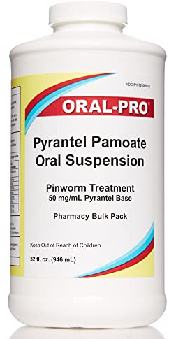 Oral-Pro, Pyrantel Pamoate Oral Suspension 50mg/mL, Pinworm Treatment for Adults and Children 32 Ounce