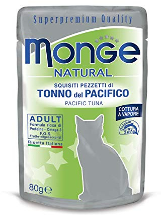 Monge Natural Katzenfutter, Nassfutter für Katzen (Katzenfeuchtfutter Thunfisch, Nature Katzenfutter, reich an Omega-3, hoher Nährwert, Katzenfutter nass, Nassfutter Katze, 80 g)