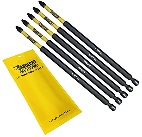 5 x SabreCut SCPZ2152_5 152mm PZ2 Magnetic Impact Screwdriver Driver Bits Set Pozi Pozidriv Heavy Duty