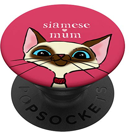 Siamese Mum, Cute Siamese Cat, Cat Drawing, Siamese Gift PopSockets PopGrip: Swappable Grip for Phones & Tablets