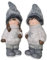 Bambelaa! Juego de 2 figuras decorativas navideñas para niños de invierno y niñas, decoración de pie de cerámica