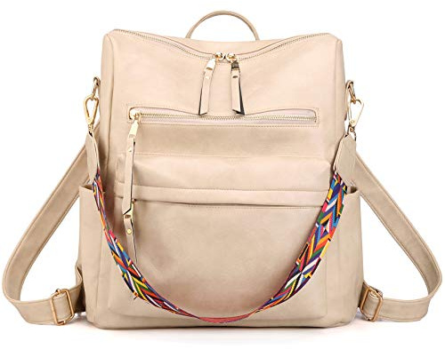 ZOCILOR Damen Mode Rucksack Handtasche Vielseitiges Design Wandlungsfähige Umhängetasche und Schultertasche aus PU-Leder Reisetasche