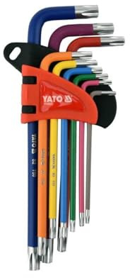 YATO Winkelschraubendrehersatz T10 T15 T20 T25 T27 T30 T40 T45 T50 Torx YT-05633