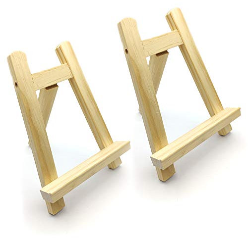2 PiècesChevalet de Peintre, Chevalet en Bois, Petit Chevalet de Tabl, Support de Calendrier de Table, pour la Peinture, Le Dessin, Les Loisirs Créatifs et Artistiques (20x5 cm)
