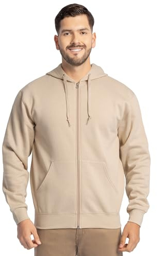 Fruit of The Loom Men's Eversoft Fleece Sweatshirts & Hoodies, Full Zip-Khaki Heather, Medium