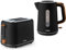 Tower Scandi Black 1.7L 3KW Rapid Boil Kettle & 2 Slice Toaster. Matching Scandinavian Minimalist Design Kettle & 2 Slice Toaster Set in Black (TWRSCANKT2BLK)