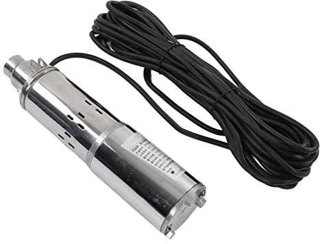 Pompe de puits submersible solaire, pompe à eau filtre en acier inoxydable DC12V coque en fonte structure simple pour étang