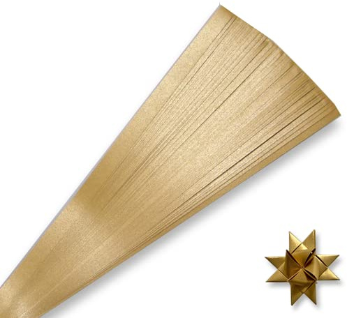 Metallic Gold Paper Strips for Weaving Projects (Single Color Packs). Paper Strips for Moravian Stars, German Stars and Froebel Stars. 50 Strips per Pack (1 x 25 inch)