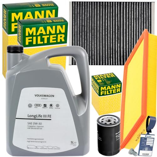 BandelOne enthält Mann Filterset 0W30 Öl für Golf 4 Bora 1J A3 8L TT Octavia I