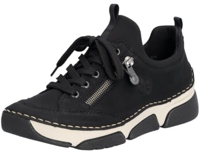 Rieker Stuttgart Antistress Womens Black Zip Shoe - Size 7.5 - Black