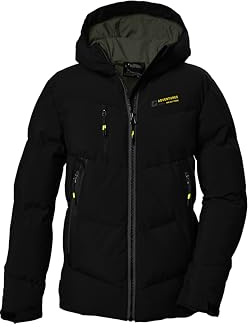 killtec pojkar quiltad jacka/vinterjacka med huva KOW 374 BYS QLTD JCKT, svart, 116,