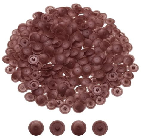sourcing map 300Pcs Plastic Screw Cap Covers, 12mm Diameter Decoration Tapping Screw Cover, Furniture Screw Cover for Cabinet, Bookcase Screw Set, Deep Brown