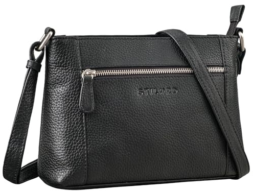 STILORD 'Peach' Leder Umhängetasche Damen Klein Handtasche Frauen Echt-Leder Schultertasche Vintage Crossbody Bag
