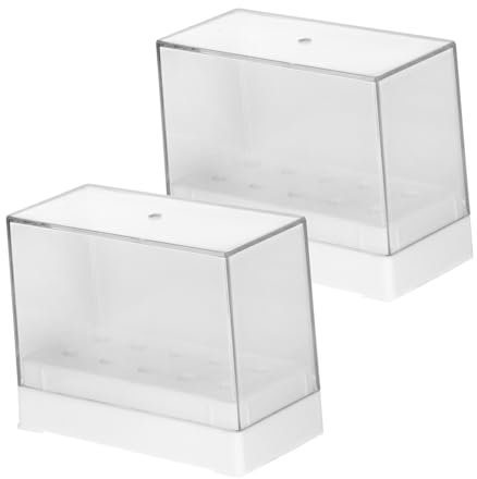 Healeved 2stücke Nagelbohrer-bit-box Mit Bohrern Transparenter Aufbewahrungsstander Für Nagelstudio Organisierter Bit-halter Aus Umweltfreundlichem Material