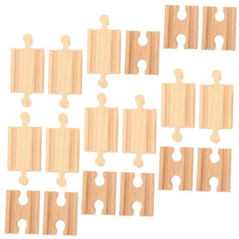 HAPINARY 18stücke Spielzeug Zug Holz Schienen Eisenbahn Zubehör Für Junge Mädchen Montieren Blöcke Holzspielzeug Holzschienen Für Züge